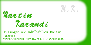martin karandi business card